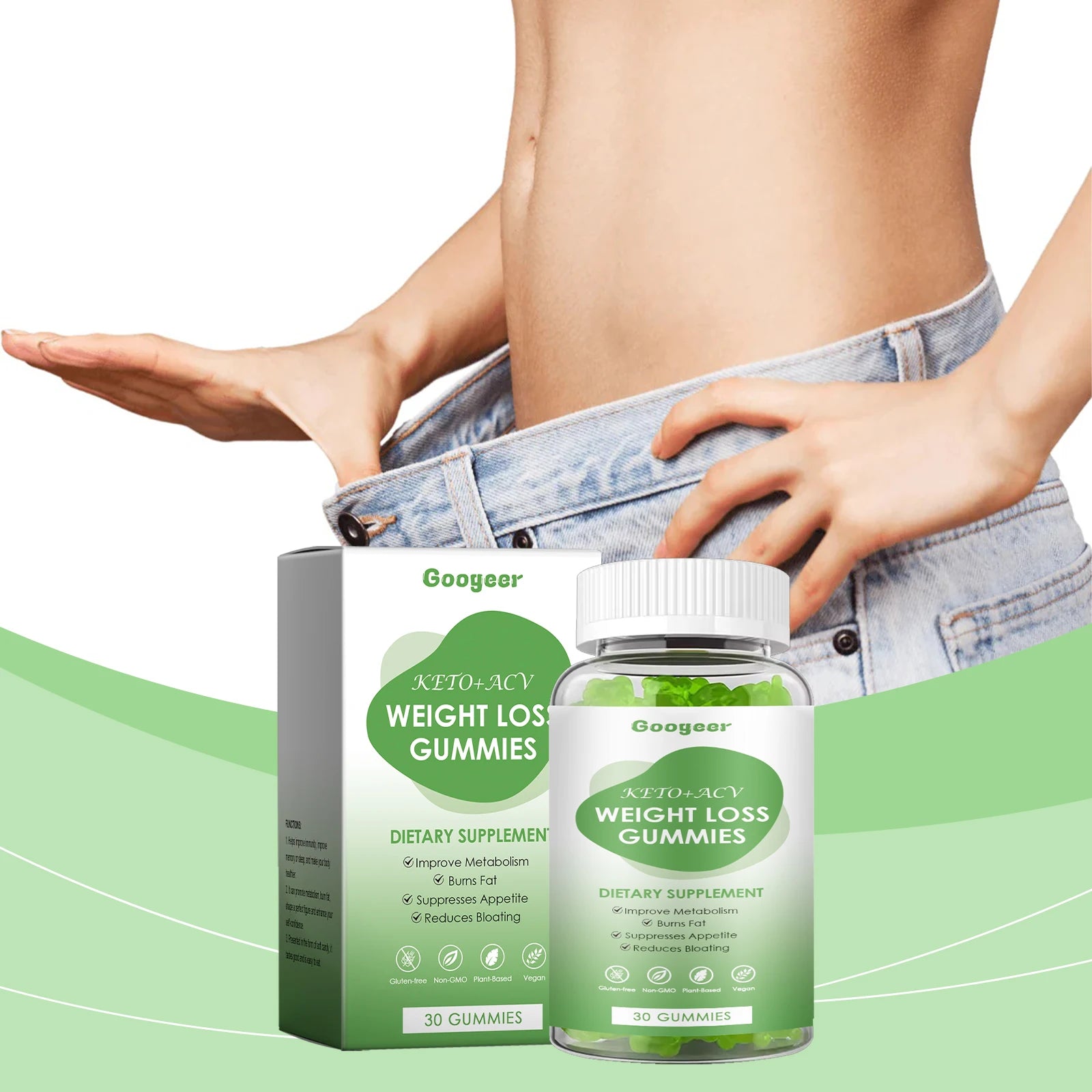 Slimming Body Gummies Fat Burner Energy Support Dietary Supplement Fruit Flavor Anti Cellulite Weight Loss Gummies
