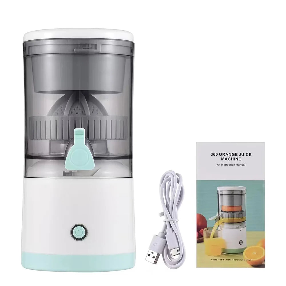 Portable Electric Juicer Rechargeable Citrus Press USB Charging Orange Lemon Squeezer