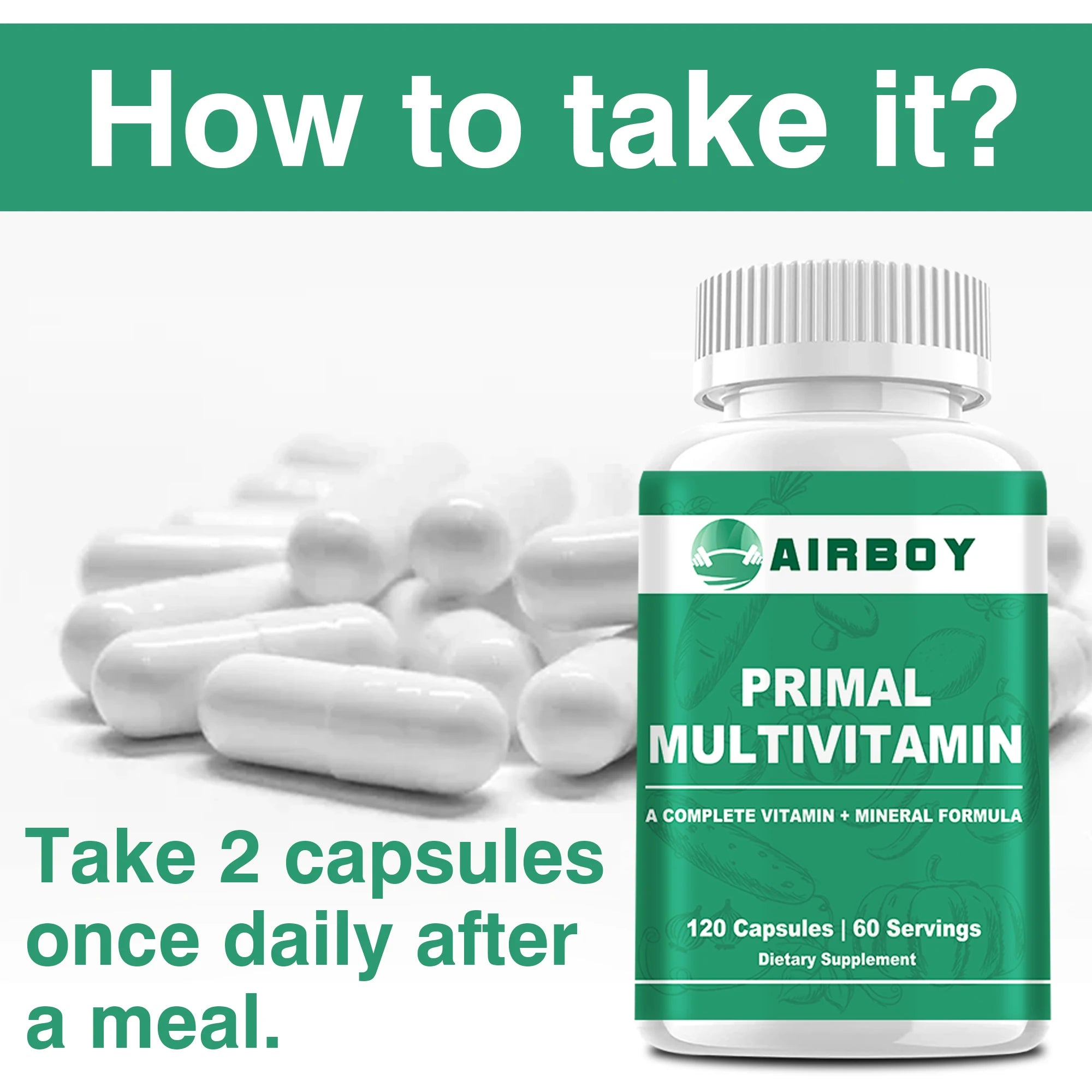 Multivitamin for Men and Women Supplement - 120 Capsules