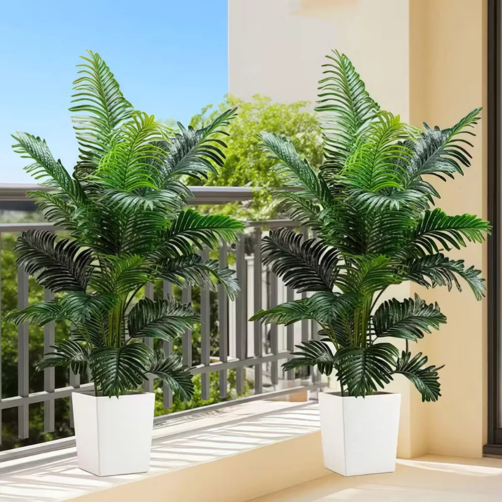 35-inch artificial giant palm tree plant; 2 pieces lifelike green leaves;