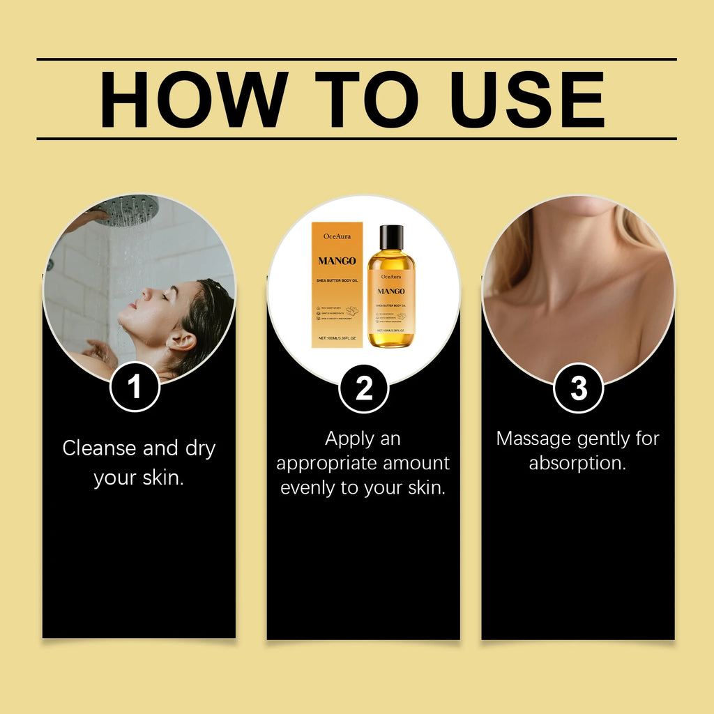 100mL Mango Shea Butter Body Oil, Deep Nourishment