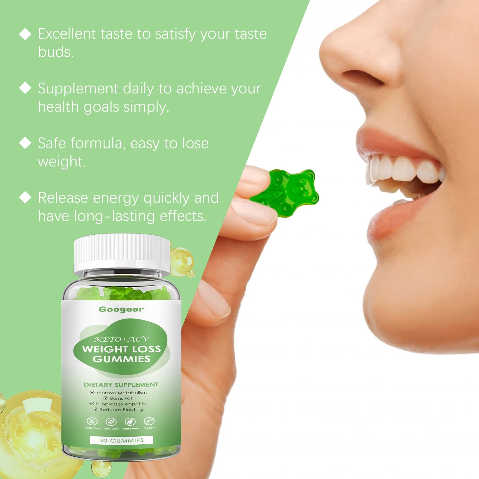 Slimming Body Gummies Fat Burner Energy Support Dietary Supplement Fruit Flavor Anti Cellulite Weight Loss Gummies