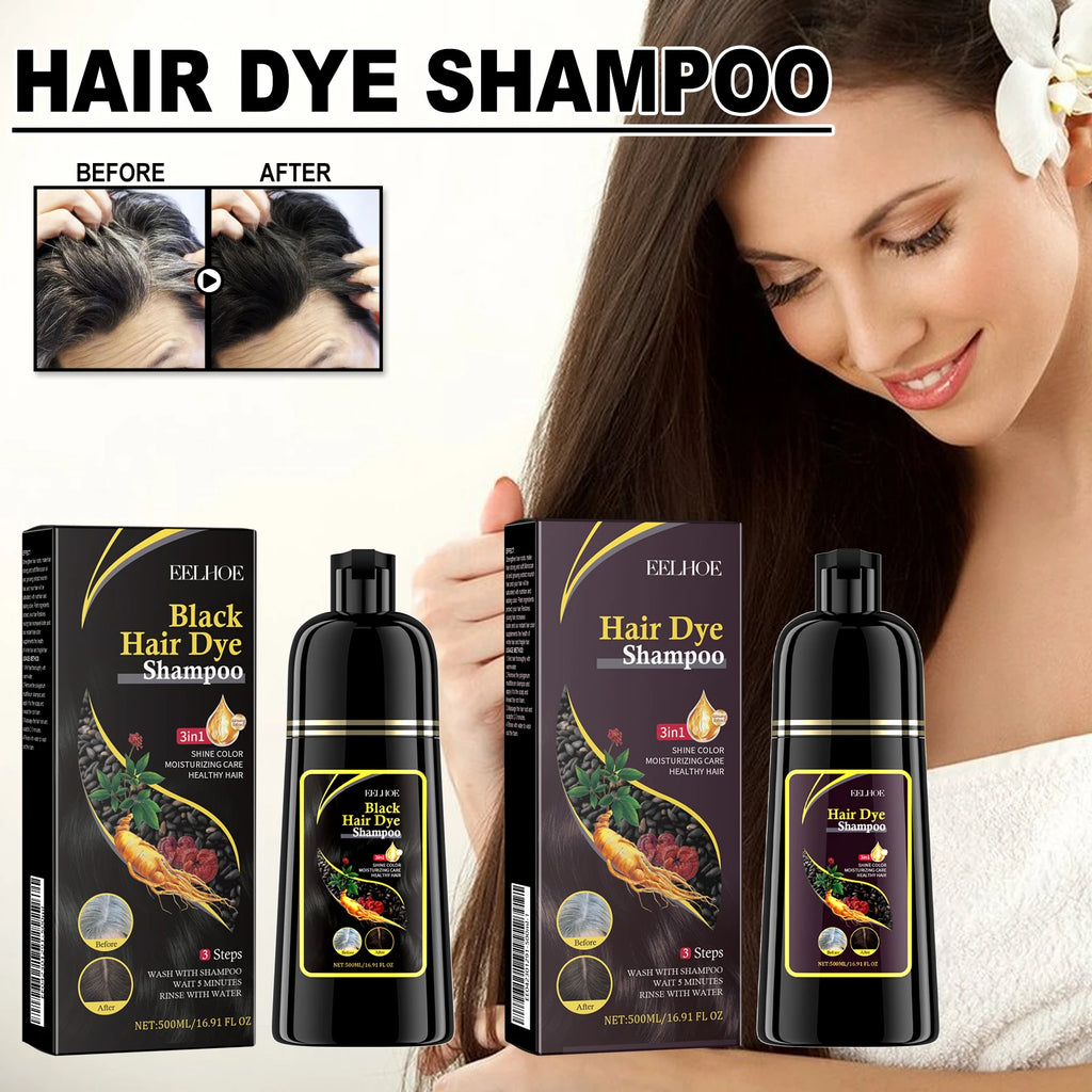 Black Hair Shampoo Repair Dry Damaged Hair Clean Nourish Natural Herbal Quick Hair Dye
