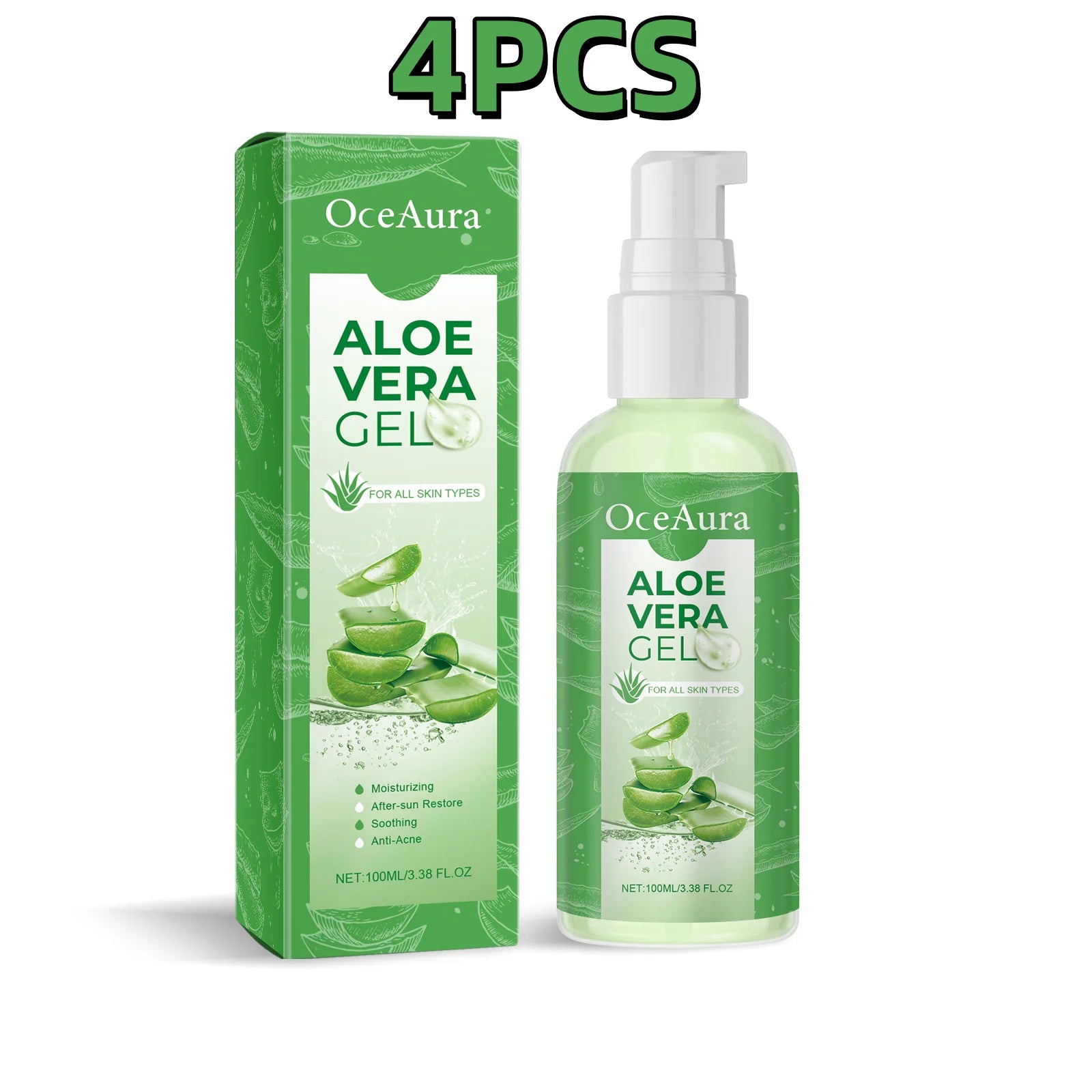 Aloe Vera Gel Hydrating Moisturizer Soothe Dry Skin Sunburn Repair Shrink Pores