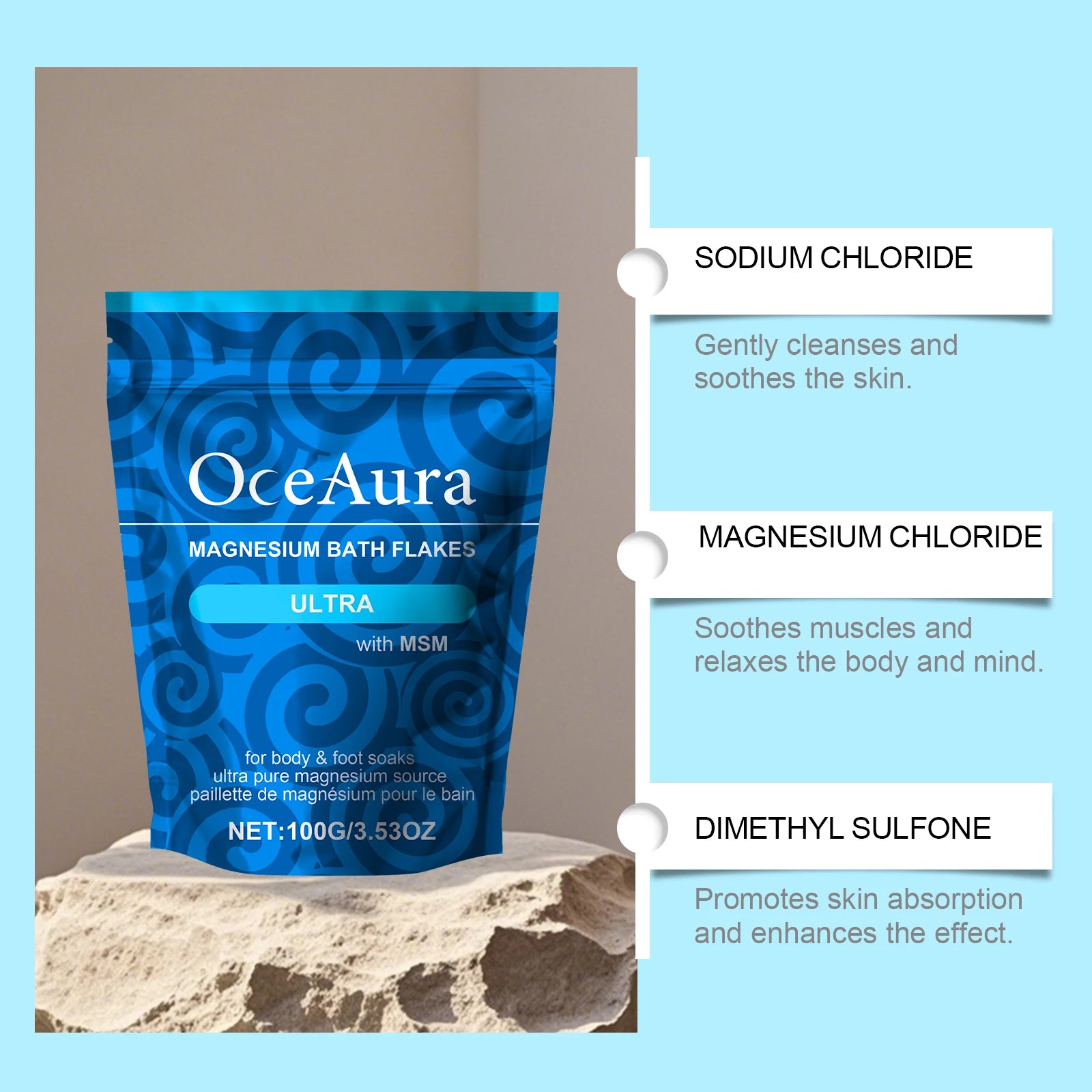 Magnesium Bath Flakes, Mineral Nourishment