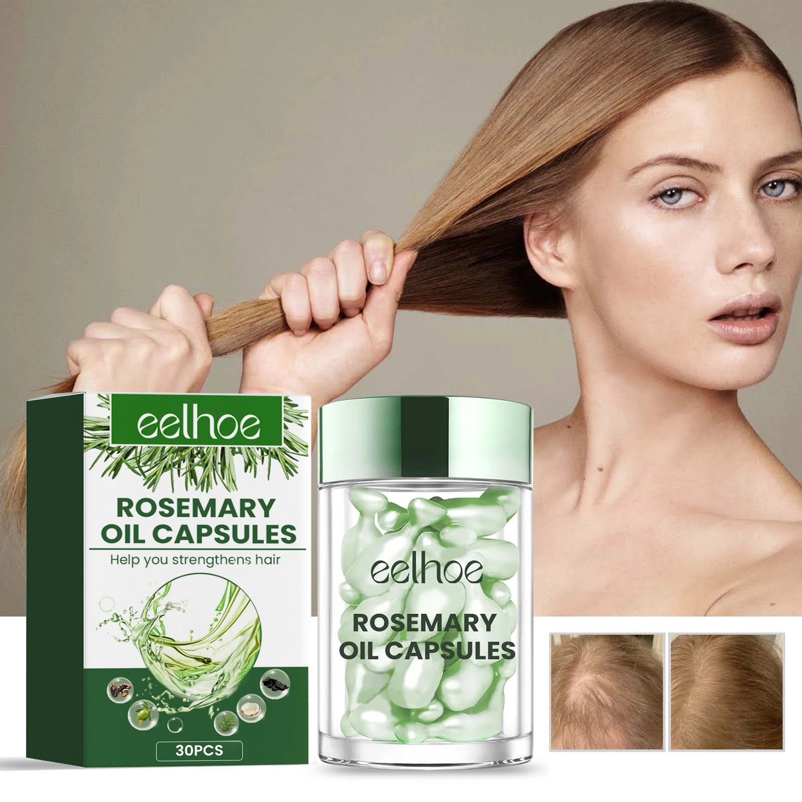 Hair Care Series Promote Hair Growth Nourish Strengthen Roots Relieve Scalp Tension Dense Hair Oil With Brush