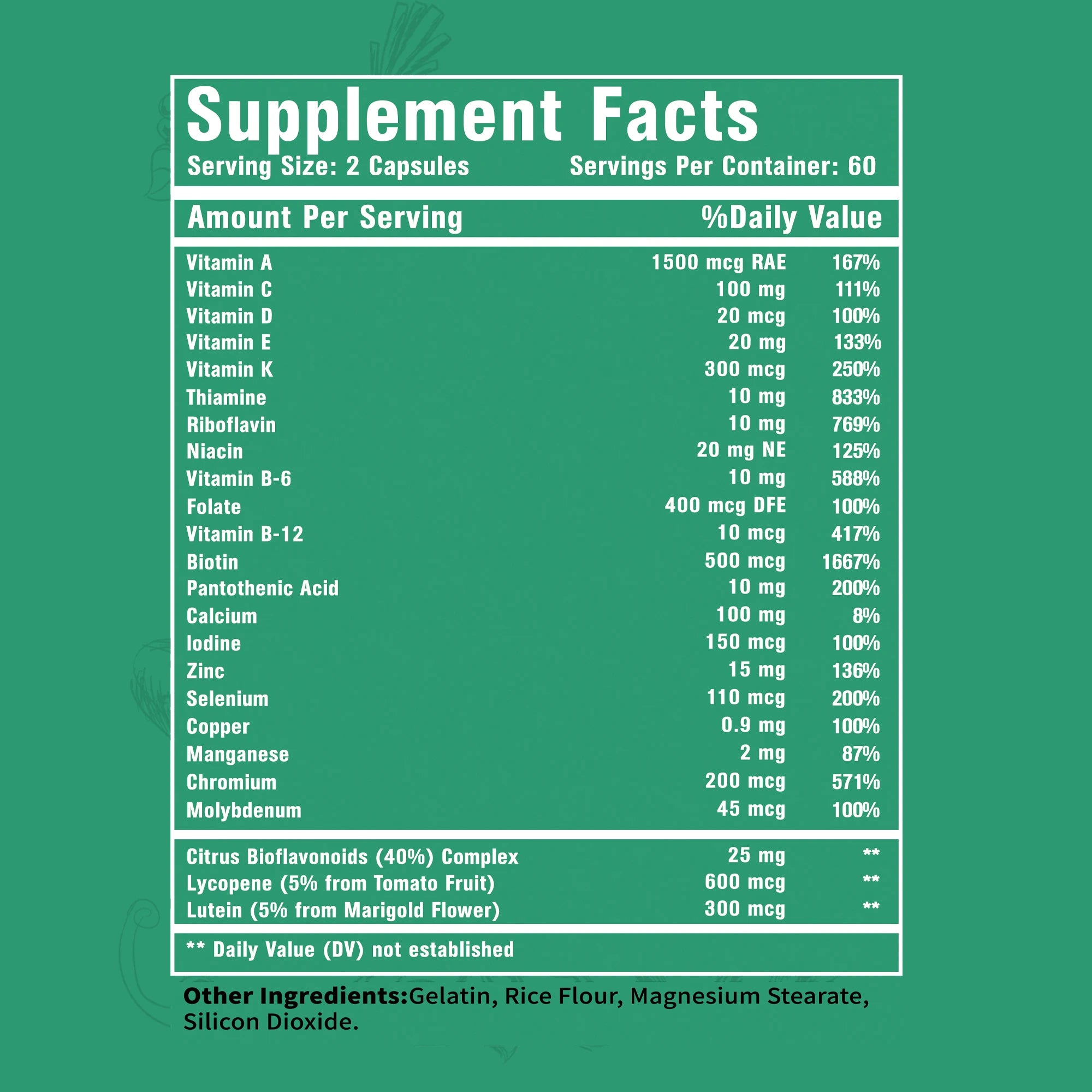 Multivitamin for Men and Women Supplement - 120 Capsules
