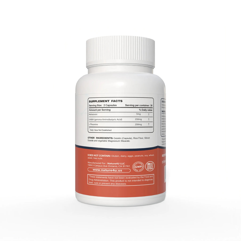 3 in 1 Sleep Aids for Adults Extra Strength, Extend Release Melatonin 5 mg, L Theanine 250 mg, GABA 250 mg,