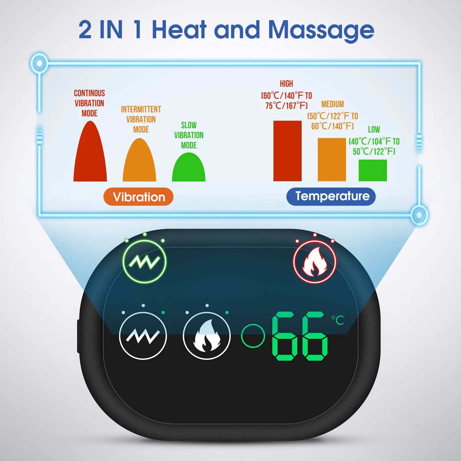 Electric Heating Shoulder Brace LED Display Vibration Shoulder Massage Support Belt Strap