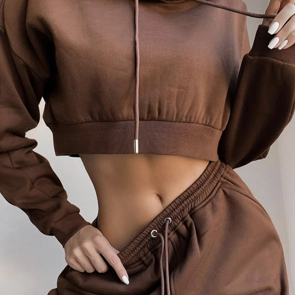 Women's Slim Sports Sexy Sexy Sports Casual Wear Plus Velvet Two-piece Sportswear Women