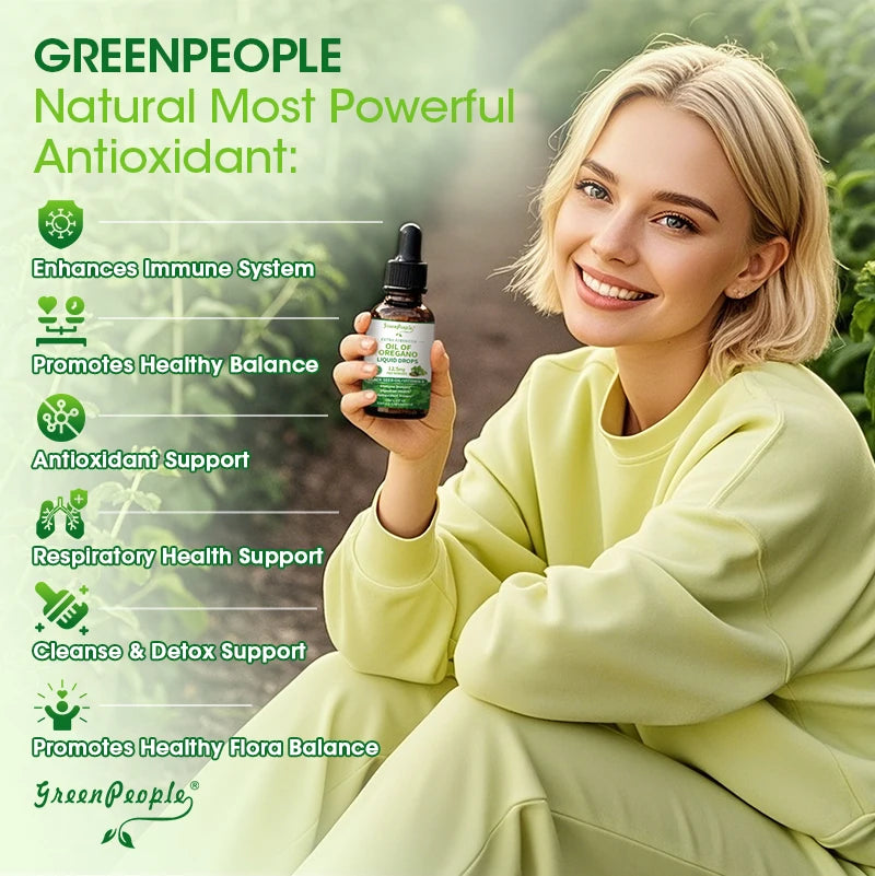 Organic Oregano Oil Drops with Black Seed Oil & Vitamin E Immune, Respiratory,Digestive Support Vegan,Sugar-Free,Non-GMO