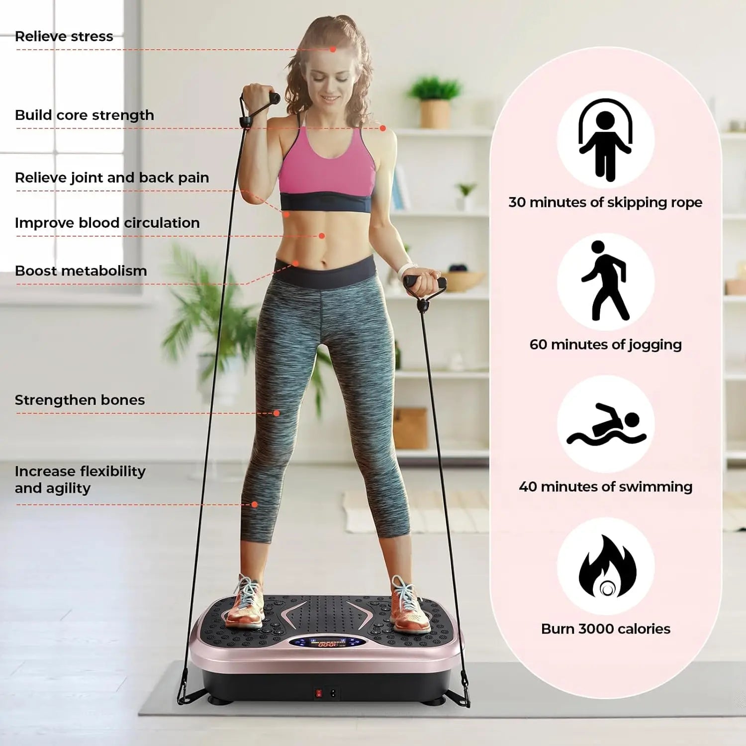 Vibration Plate,Fitness Vibration Board for Home,Full Body Exercise Machine
