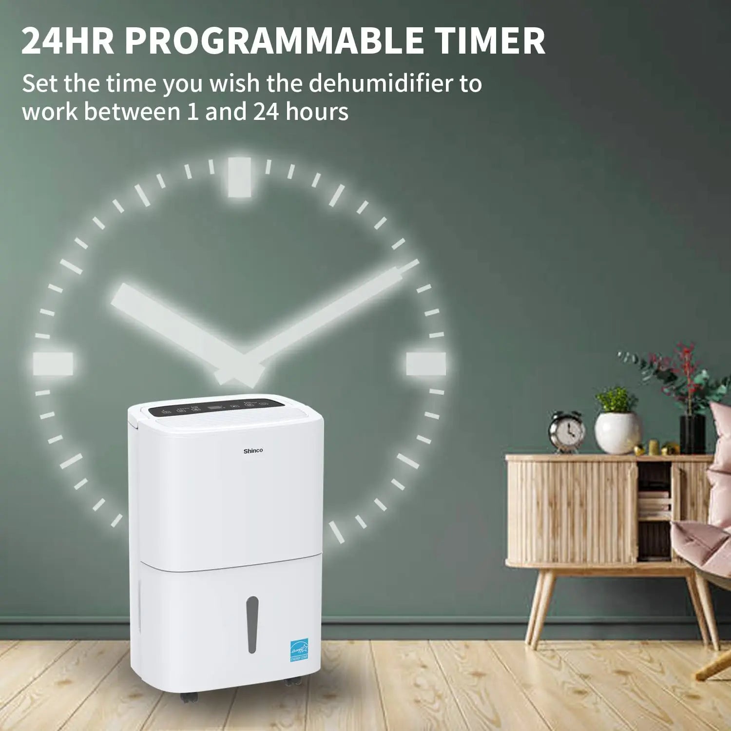Energy Star Dehumidifier with WIFI for Large Spaces up to 7,000 Sq.Ft Built-in Pump, 1.85 Gallon Water Tank