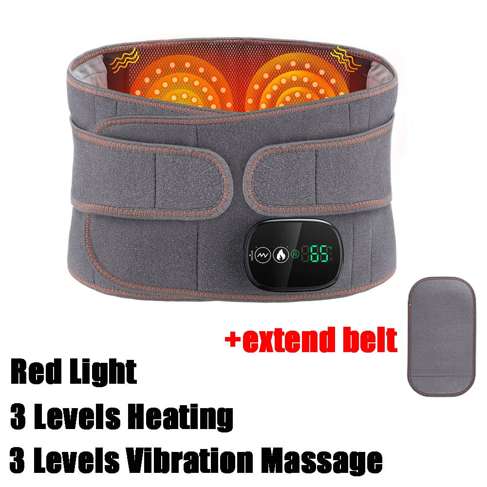 Infrared Heating Waist Massager Electric Belt Vibration USB Charge Red Light