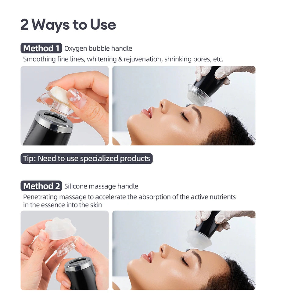 CO2 Oxygen Bubble Pen 5 Gear Vibration Oxygen Bubble Beauty Tool Deep Cleansing Pores Exfoliate LED