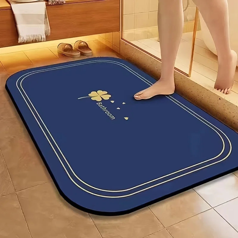Bath Mat Quick Dry Super Absorbent Non-slip Floor Mat for Bathroom Shower Kitchen Pet Feeding