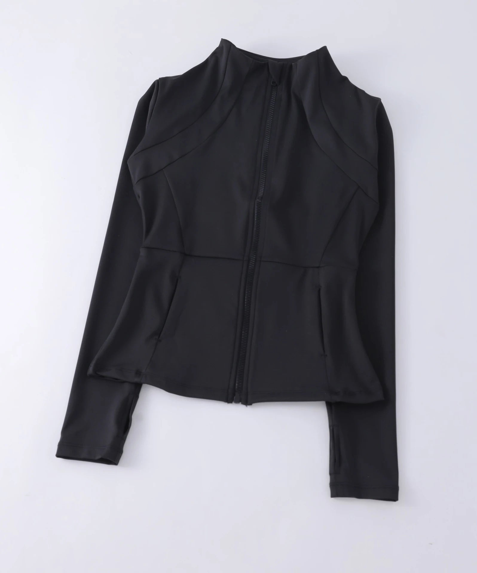New yoga wear ladies coat round high elastic loose exercise yoga fitness long sleeve stand-up collar