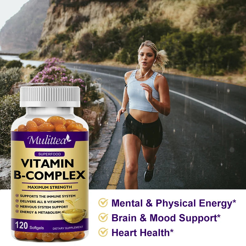 Mulittea Vitamin B Complex Capsules Help Relieve Fatigue Improve Digestion Reduce Stress Better Mood Support Immune