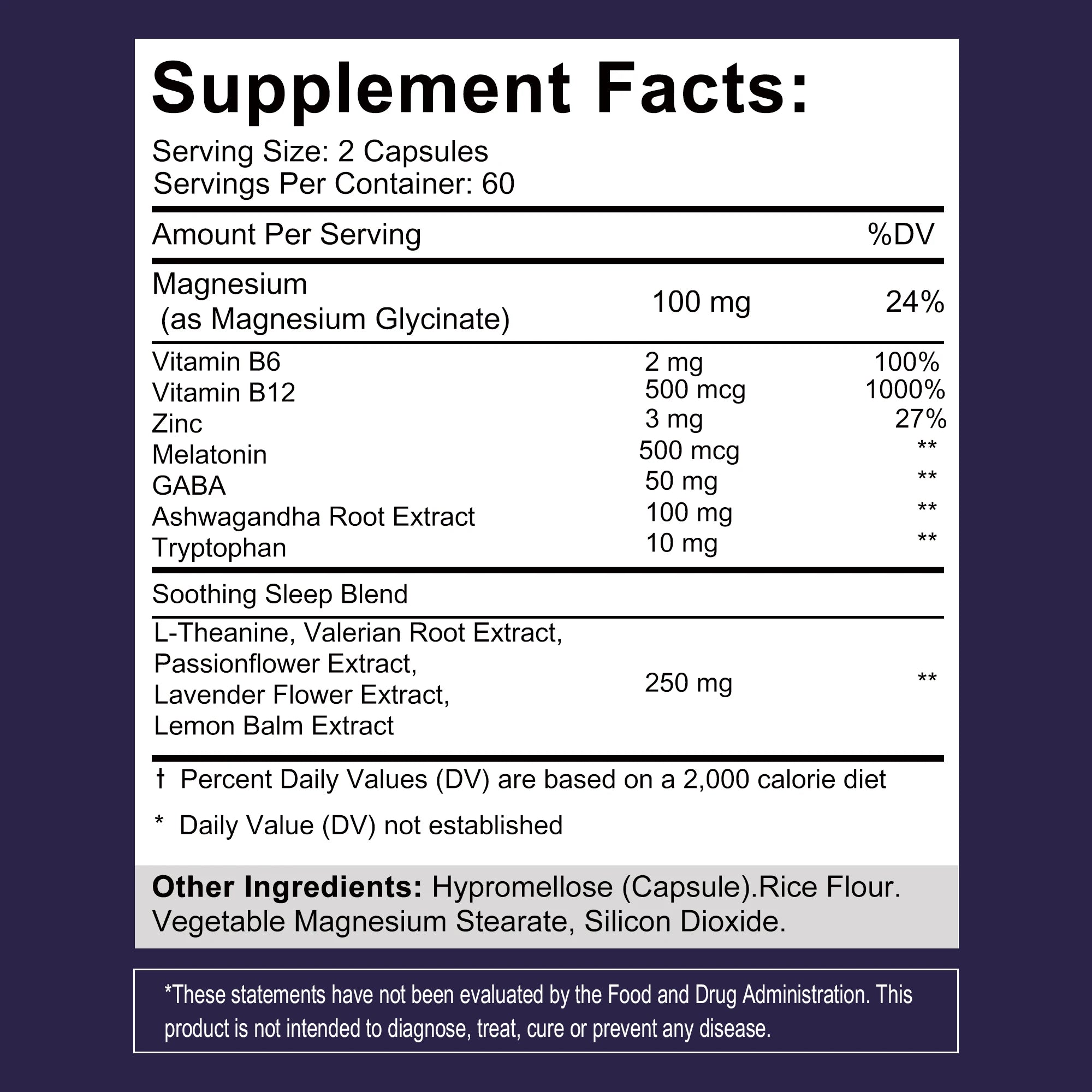 Melatonin - with L-Theanine, Tryptophan, Ashwagandha Supports Circadian Rhythm and Nervous System Health - 120 Capsules