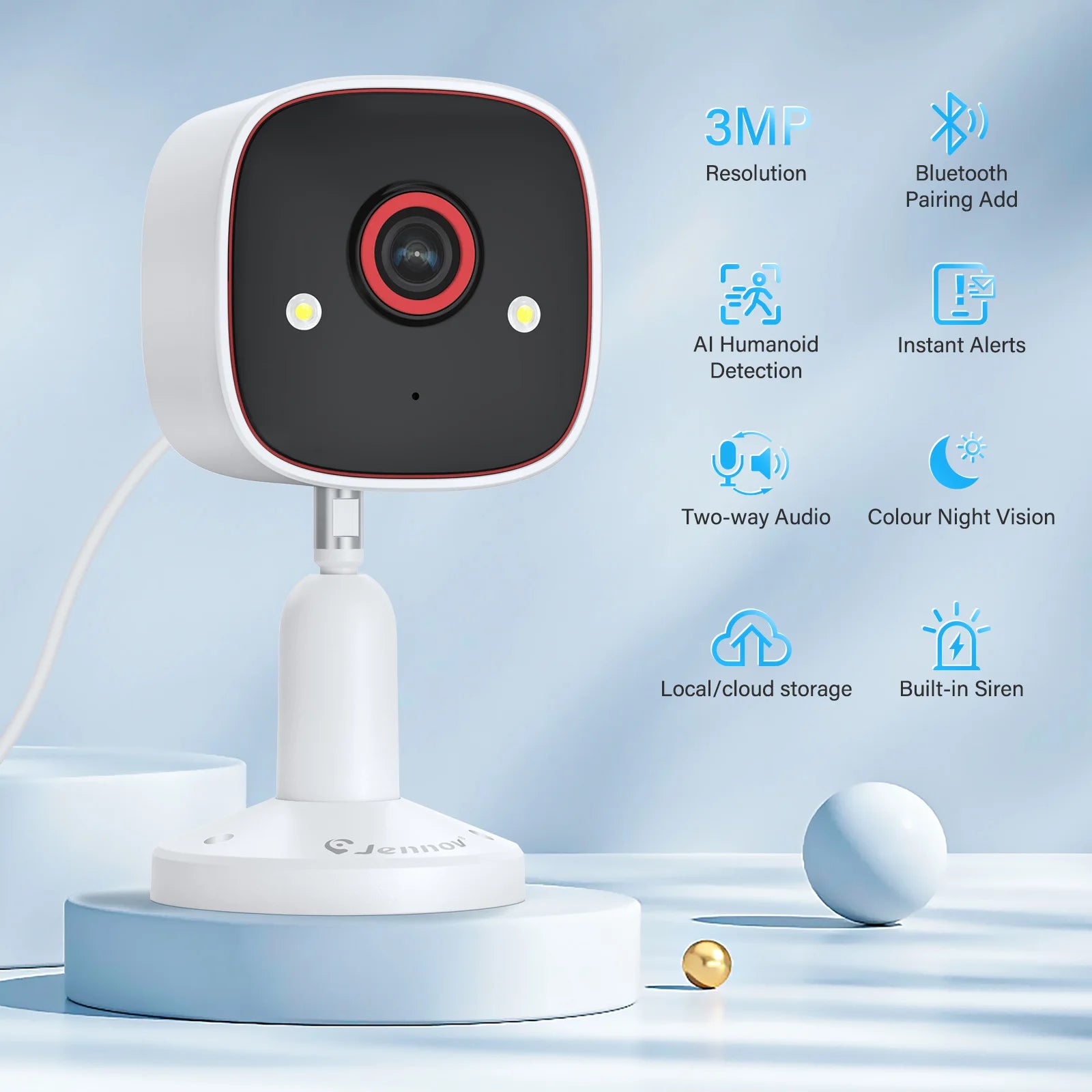 Outdoor/Indoor Security Cameras 2K HD Wireless WiFi Color Night Vision Waterproof