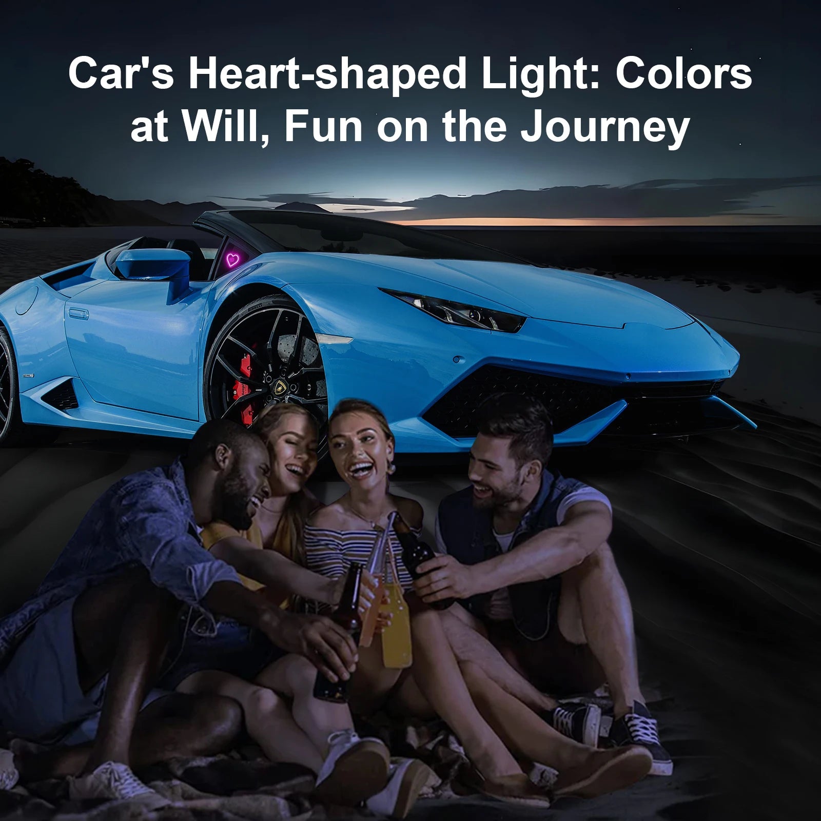 LED Heart Sky Night Light 5V USB Powered Galaxy RGB Lamp for Car Roof Kids Room Decor Lights