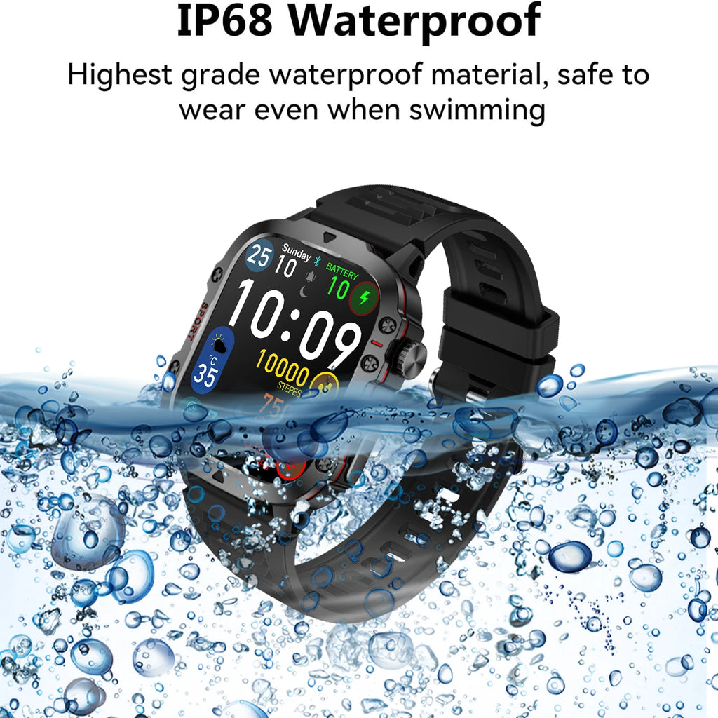AI Voice Assistant Smart Watch, 1.96'' HD Screen Activity Trackers with 100+Sports/ Bluetooth Call/ SMS Alerts/ Flashlight