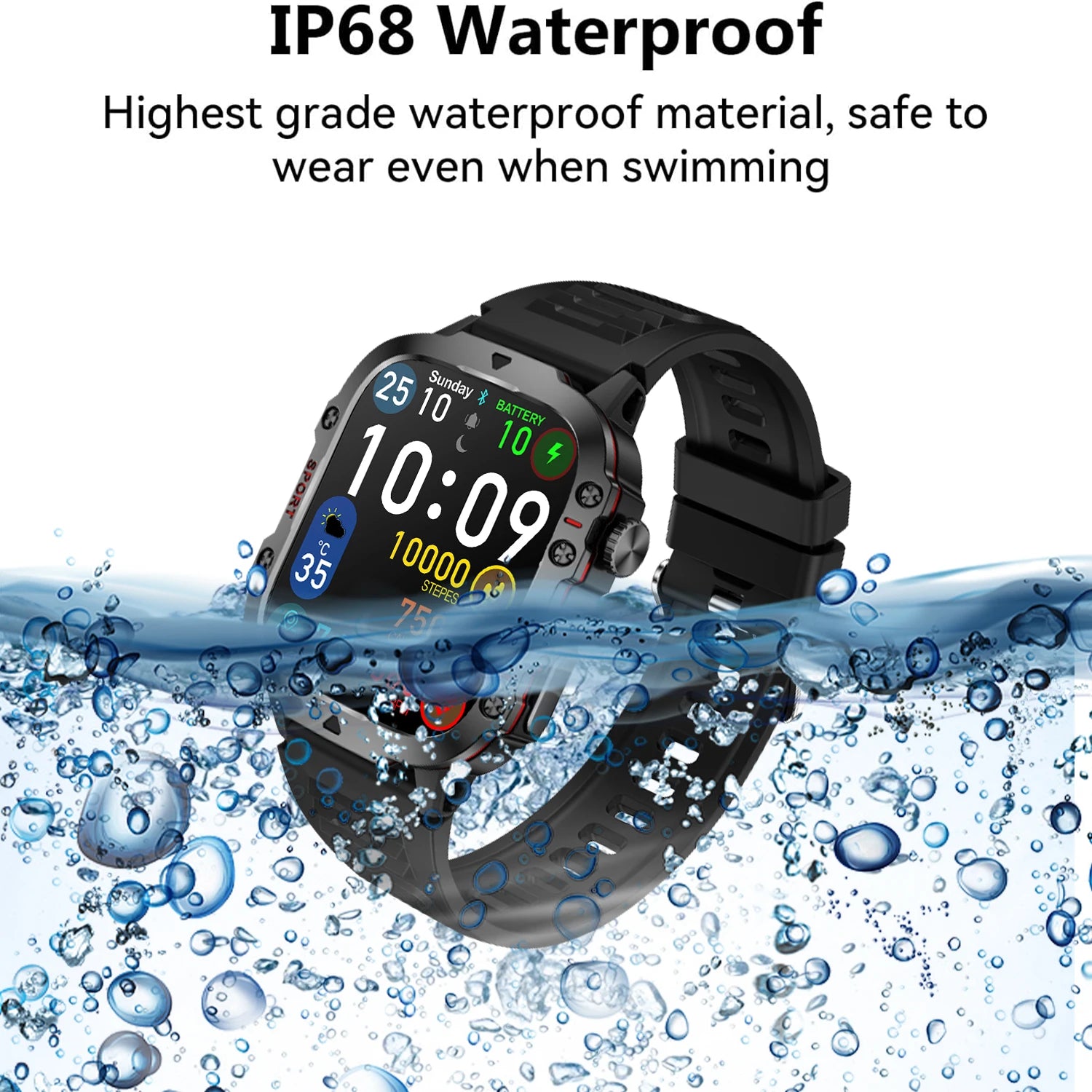 AI Voice Assistant Smart Watch, 1.96'' HD Screen Activity Trackers with 100+Sports/ Bluetooth Call/ SMS Alerts/ Flashlight