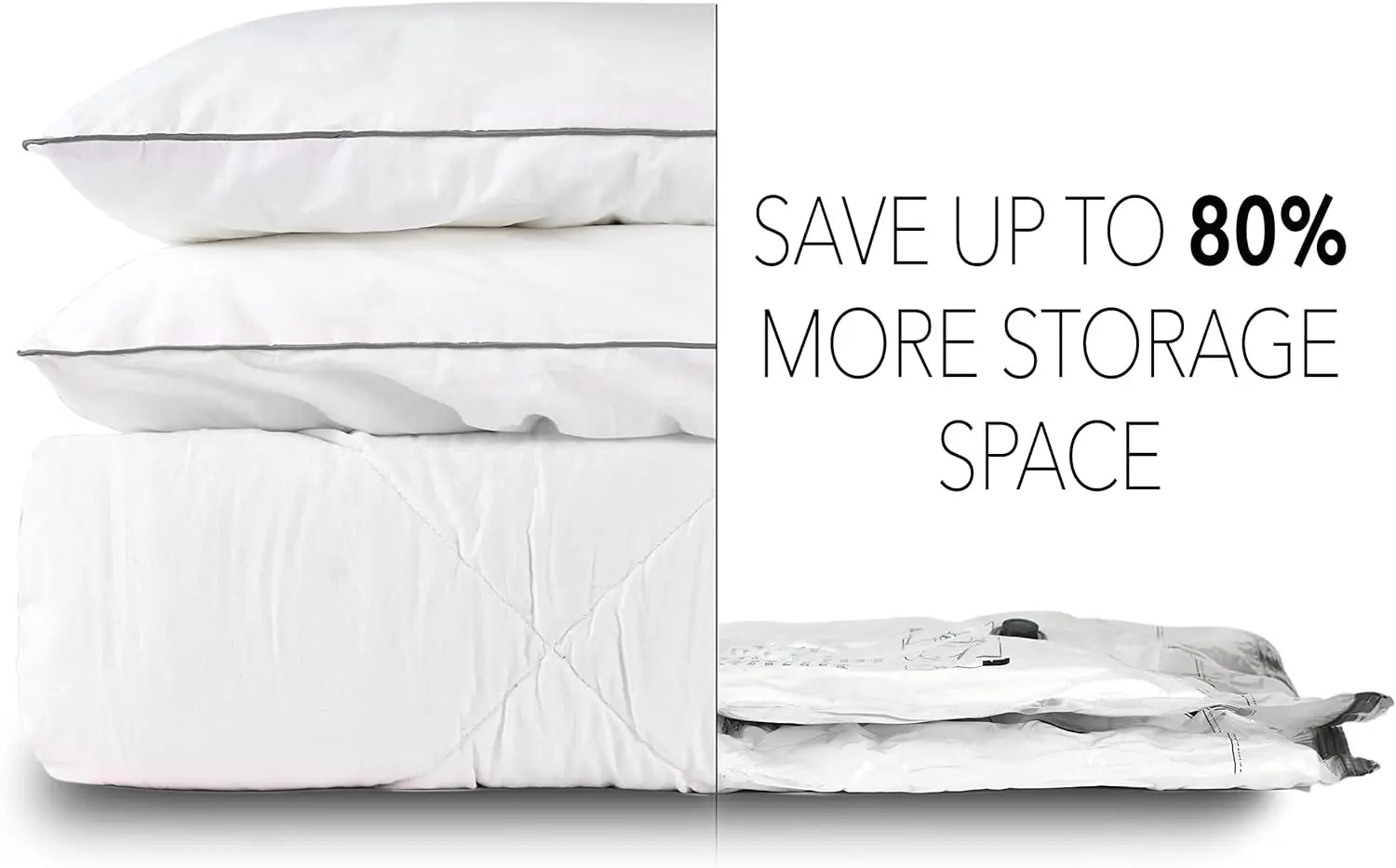 Vacuum Storage Bags 3 Pack, Space Saver Compression Bags for Comforters