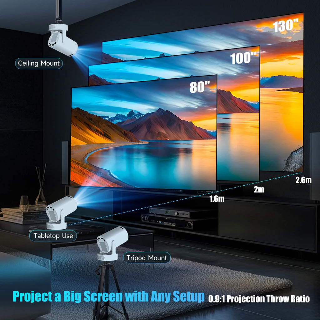 Magcubic HY300 Pro + Projector 8K 720P With 5W Speaker Android 14 8000 Lumens WiFi 6 BT5.4