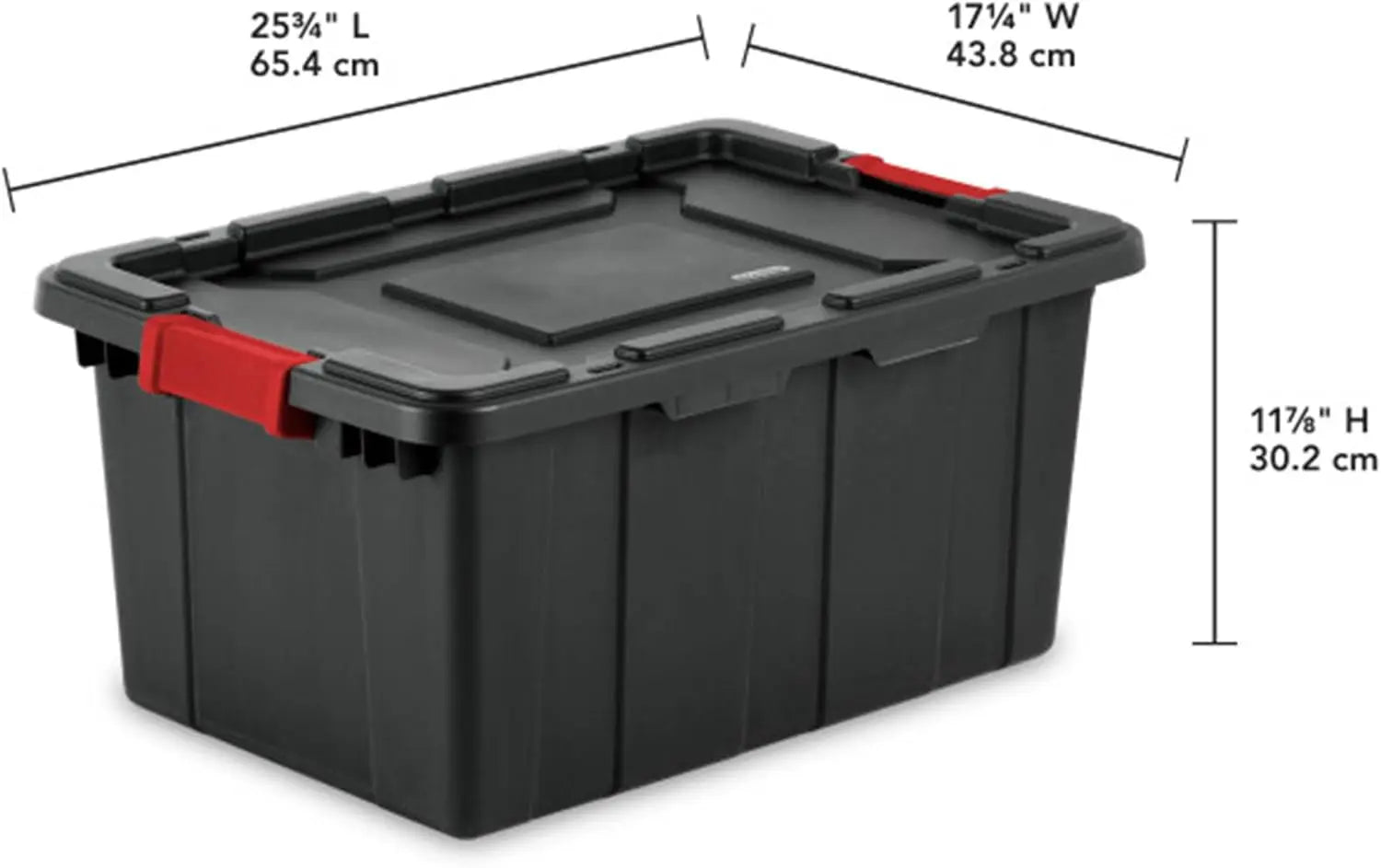 6-Pack Heavy-Duty Plastic Storage Bins with Lids, 15 Gallon black