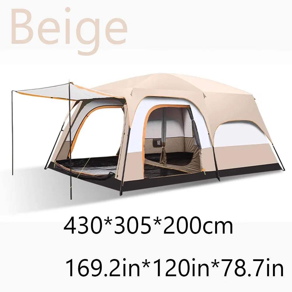 Large Family Tent 8-12 Person 2 Room Windproof