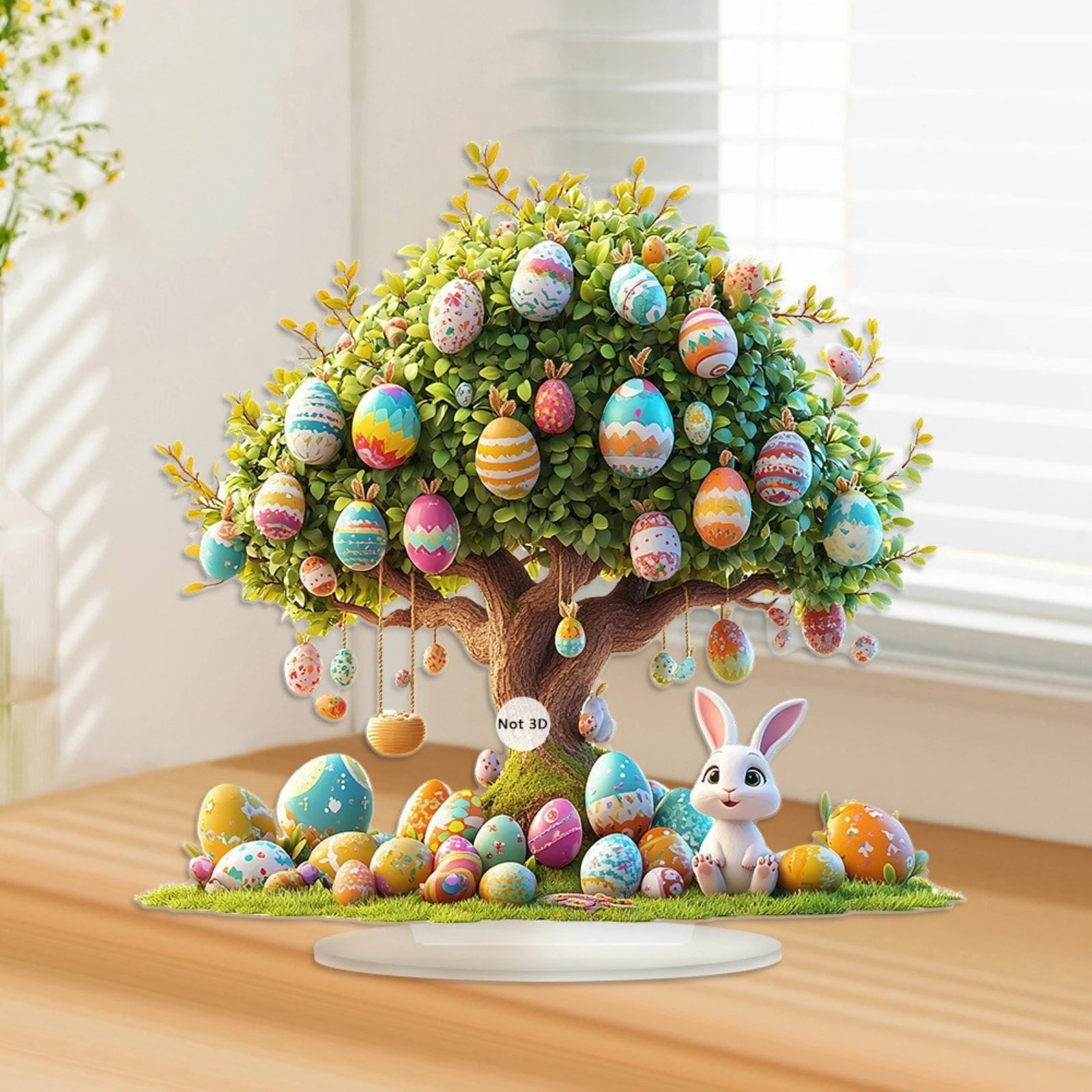Easter Table Decor 2D Acrylic Colorful Ornament Spring Home Decoration