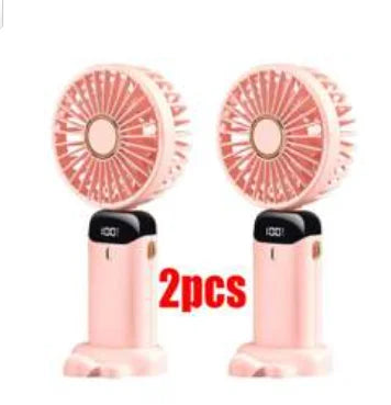 Upgraded Portable Handheld Fan 3200mAh 12H Battery Life 5 Speed Foldable with Stand Mini Fan