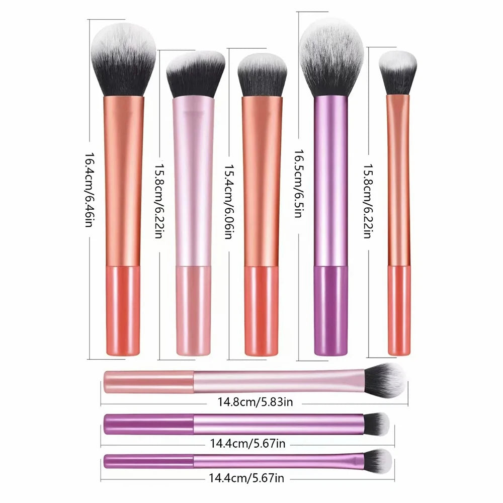 Makeup Brush Kit Soft 8pcs Synthetic Hair Make Up Brushes