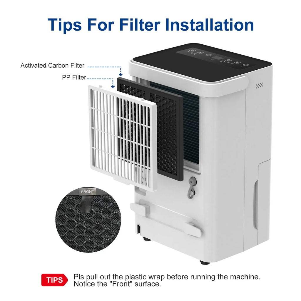 Dehumidifier for Home and Basements, 1500 Sq.Ft with Drain Hose, Auto or Manual Drainage