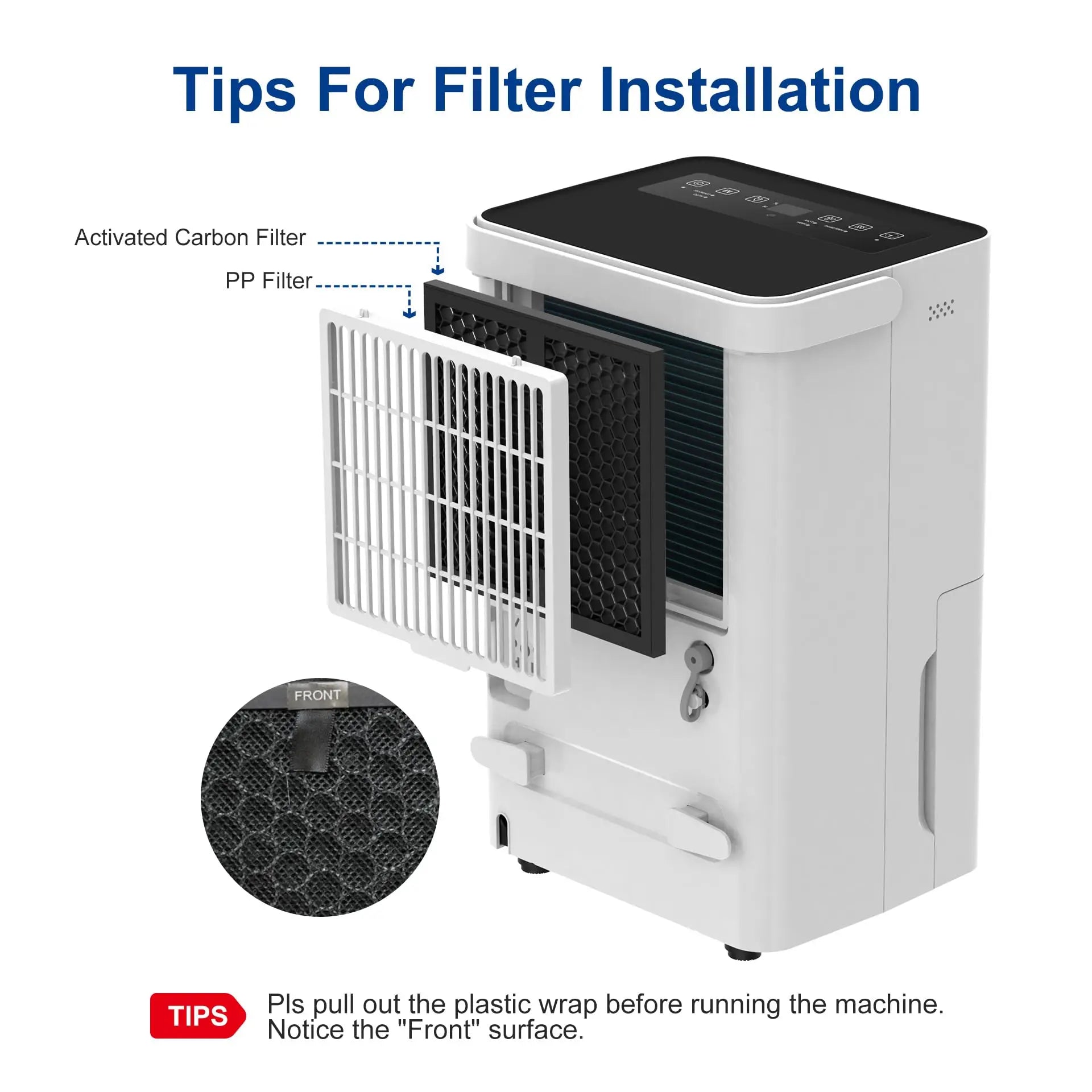 Dehumidifier for Home and Basements, 1500 Sq.Ft with Drain Hose, Auto or Manual Drainage