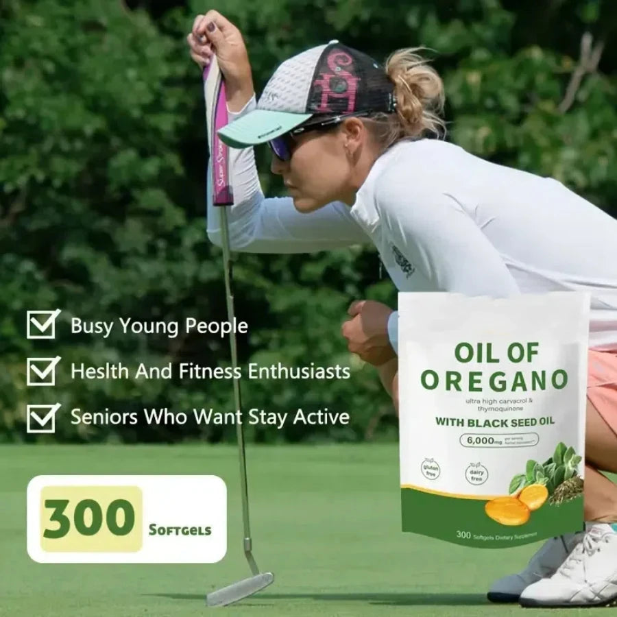 Oil Of Oregano with Black Seed Oil - Natural Antioxidants for Fitness Nutritional Support - Highly Effective