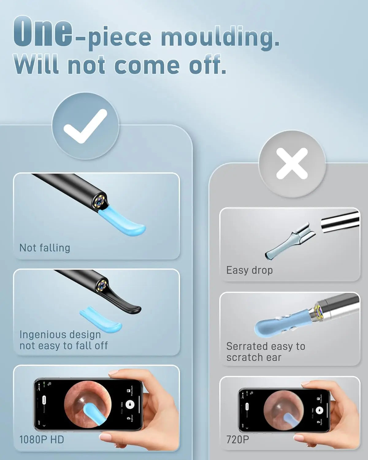 Ear Wax Removal Camera Tool with 1080P HD Lens and 7-Piece Cleaning Kit for Adults