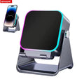 Magnetic Induction Speaker Phone Stand Wireless Bluetooth Phone Holder Amplifier Portable Desk Speaker RGB Light