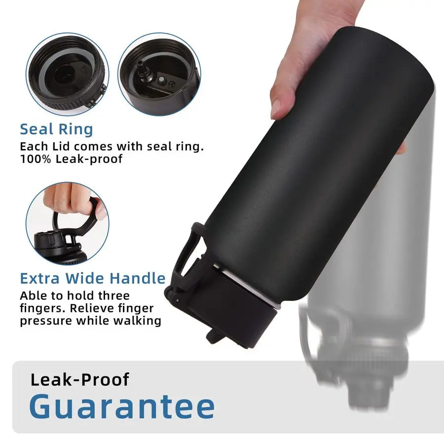 32oz Insulated Water Bottles Bulk 8 Pack with Straw Lid amp Spout Lid