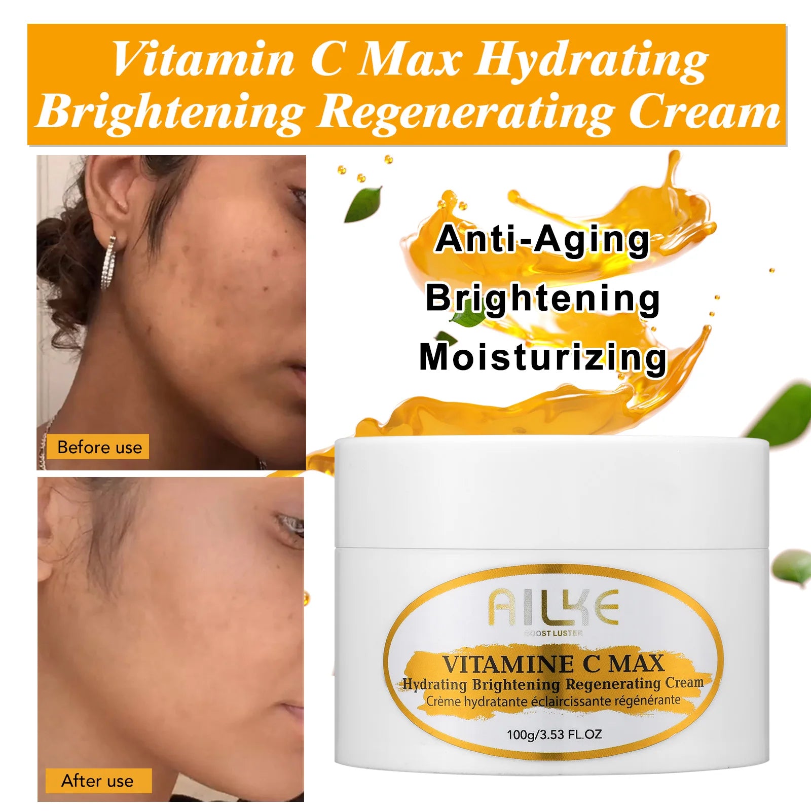 Vitamin C Skin Care Set, with Lightening Body Lotion, Even Skin Tone Face Cream, Whitening Serum, Brightening Soap