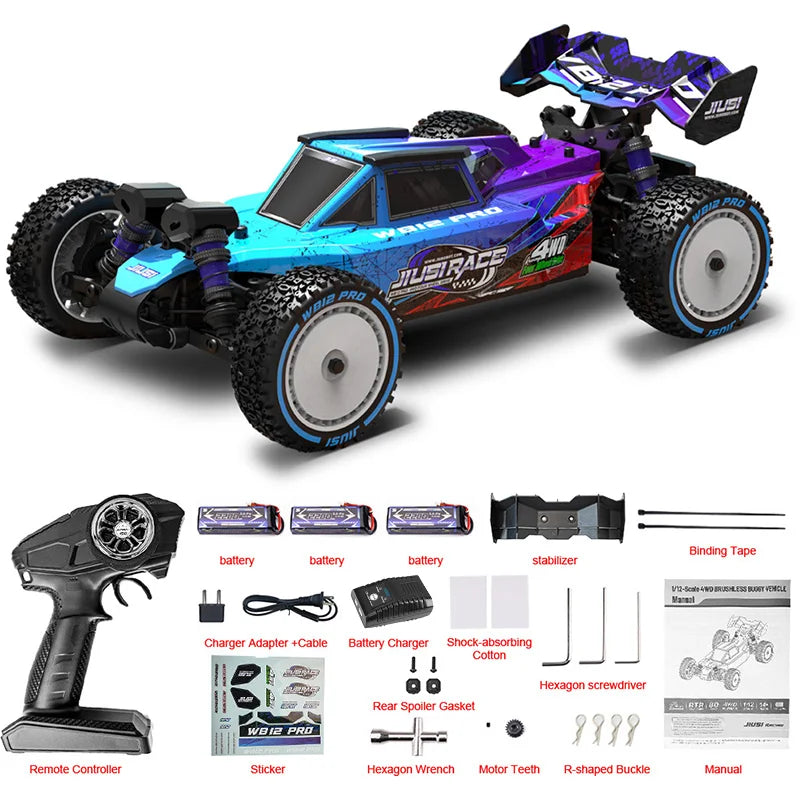 WB12 PRO 1/12 Racing Car 4WD High Speed 80KM/H Brushless Remote Control Car Off-road Competitive Drift RC