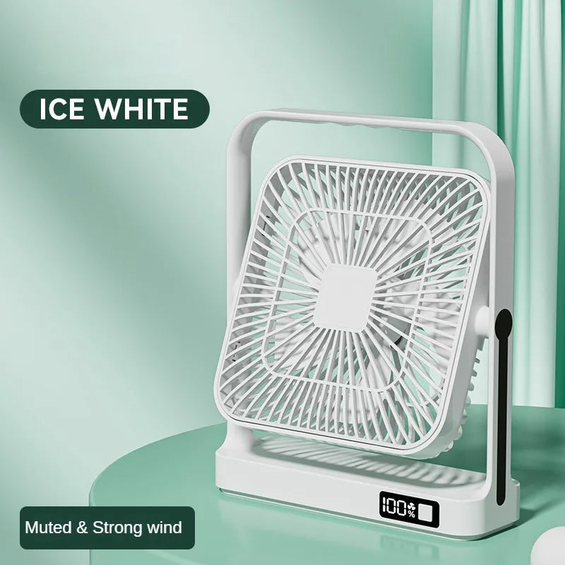 New desktop wall mounted fan, 3600mAh USB ultra long endurance rechargeable battery