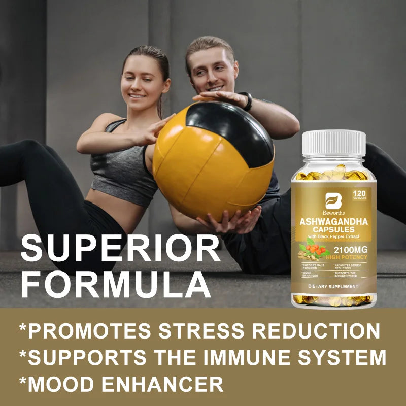 Ashwagandha Root Extract Capsule Help Sleep Improve Sleep Quality Calm Down Emotions Relieve Anxiety Mood Health