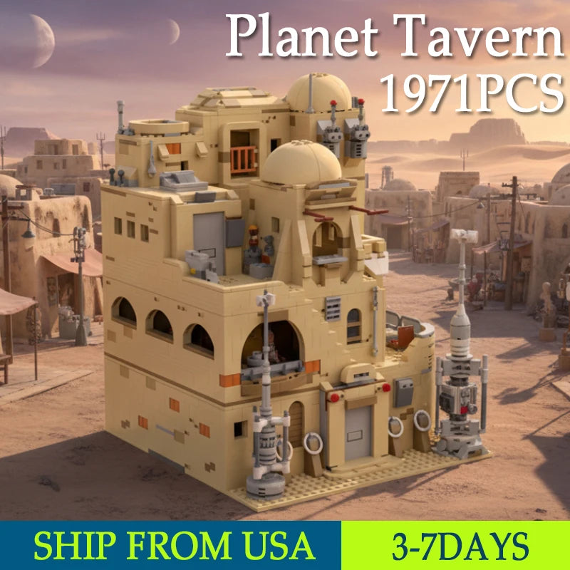 1971PCS MOC Planet Tavern Building Blocks Model Assembly Street View Bricks Toys House Building