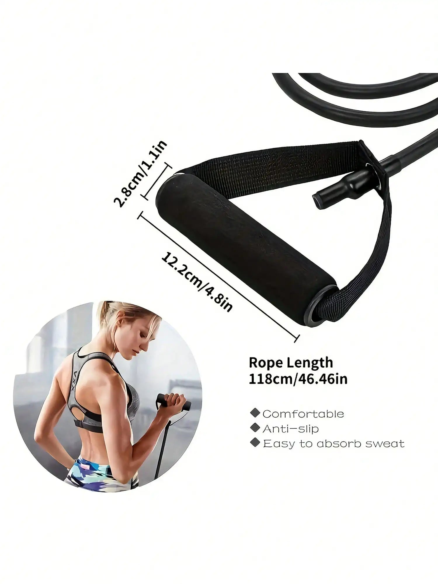 Adjustable Resistance Band with Handles for Home Workouts