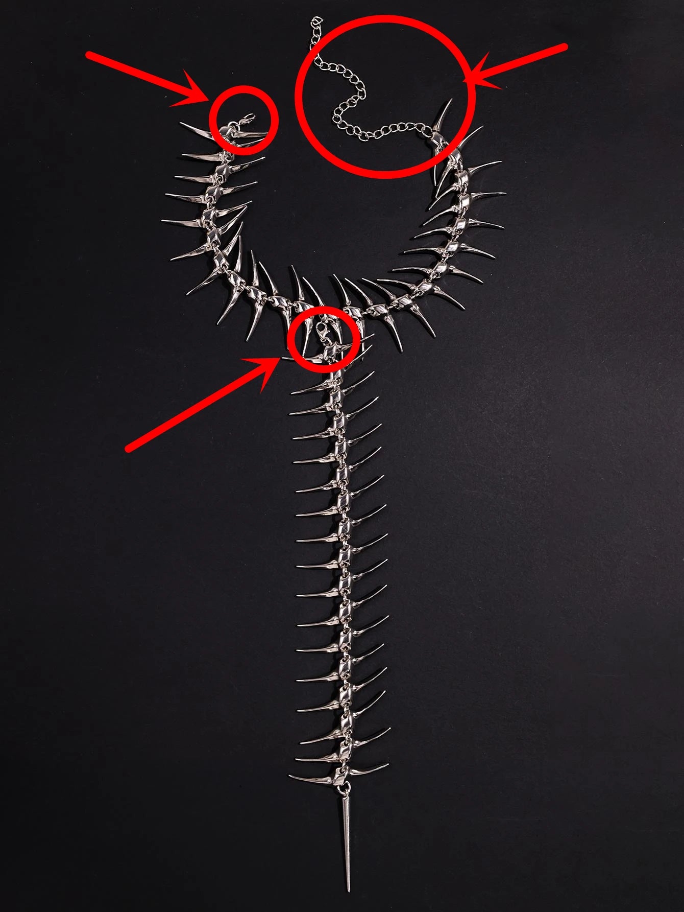 Edgy Niche Hip-Hop Thorn Skeleton Alloy Women's Necklace Perfect for Holiday Parties Everyday Wear Street
