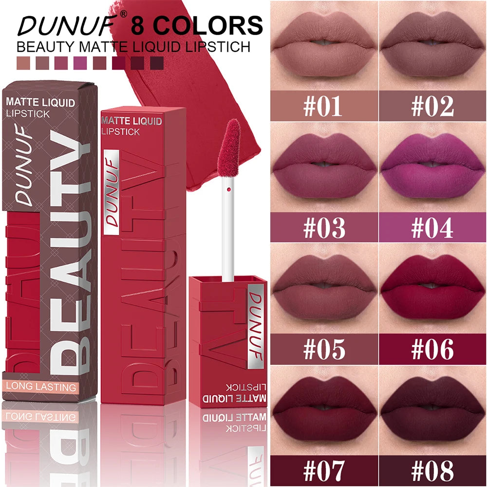 Matte Velvet Lipstick Lip Gloss Waterproof Smooth Long-Lasting