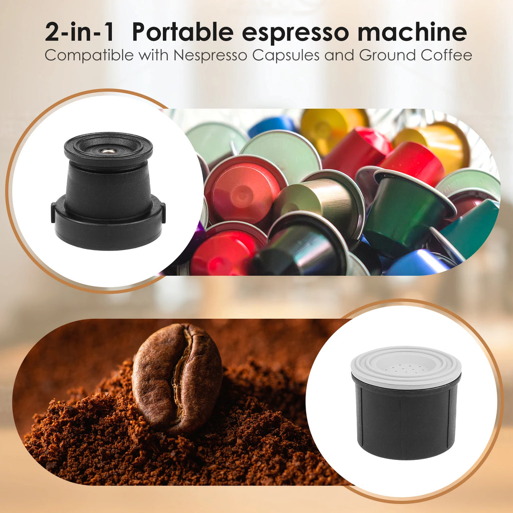 BioloMix 2 In 1 Manual Espresso Coffee Machine Hot/Cold Portable coffee Maker For NS Capsules