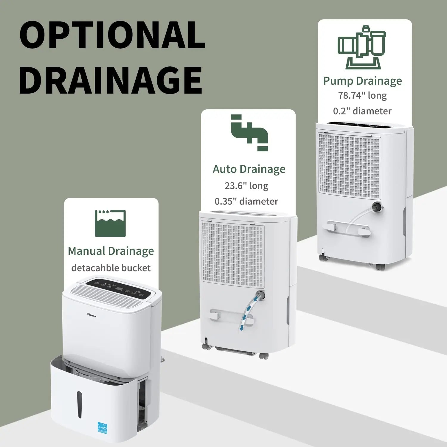 Energy Star Dehumidifier with WIFI for Large Spaces up to 7,000 Sq.Ft Built-in Pump, 1.85 Gallon Water Tank